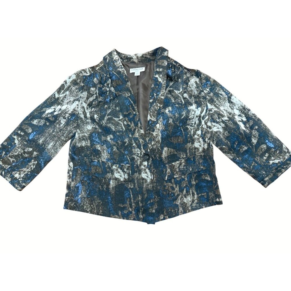 Vintage Abstract Print Womens Blazer Jacket 3/4 Sleeve size Small - Picture 6 of 12